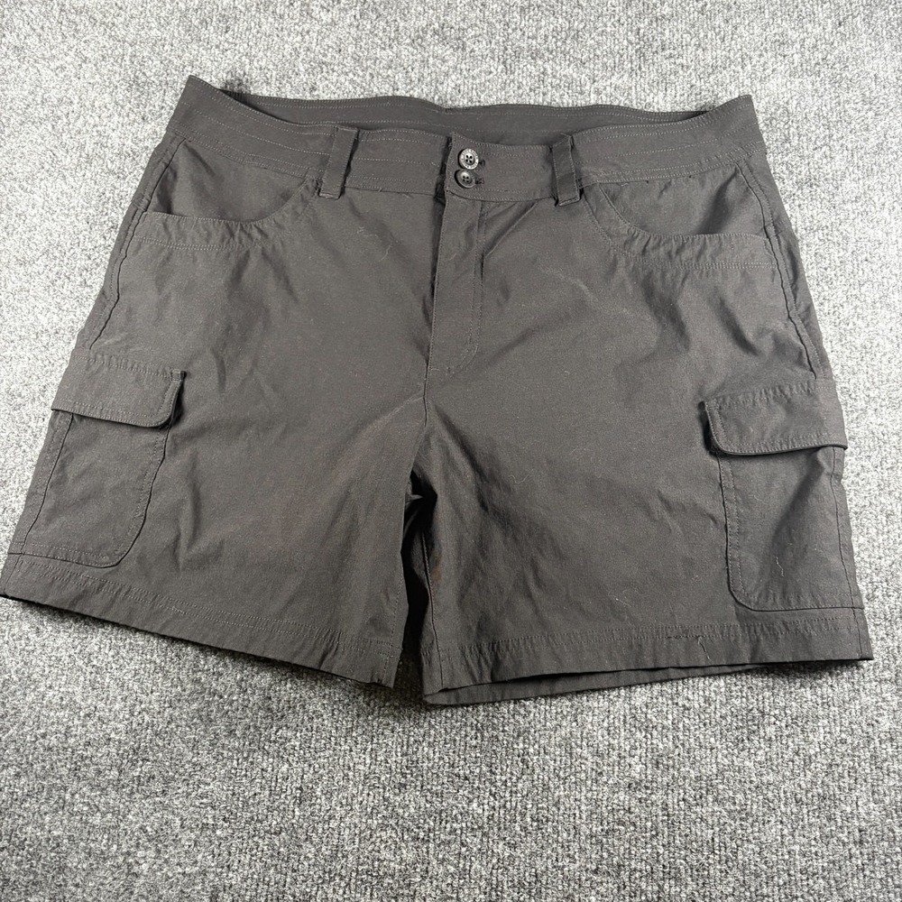 Eddie Bauer Summer Trail Cargo Shorts Womens 14 Gray Stretch Hiking‎